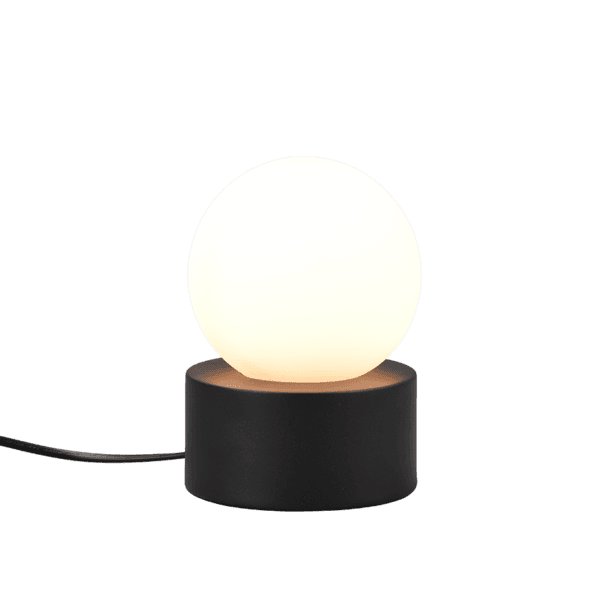 Lámpara de Sobremesa COUNTESS Cristal Blanco y Base Negra - Función Táctil ON/OFF - Color: Estera negra - Material: Metal