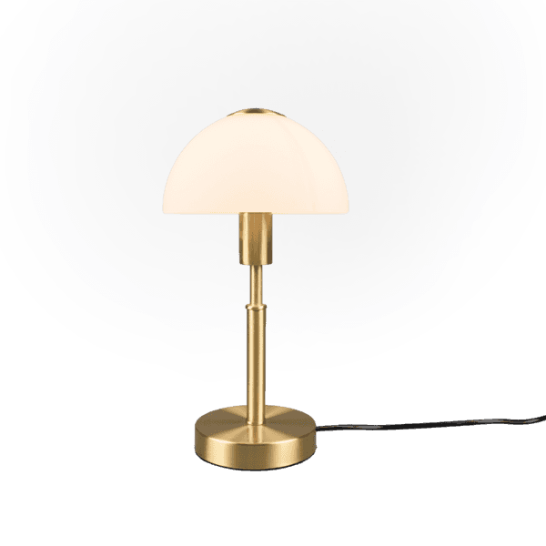 Lámpara de Sobremesa DON II Táctil de Latón Mate y Cristal Blanco - Iluminación Eficiente - Color: Bronce mate - Material: Metal