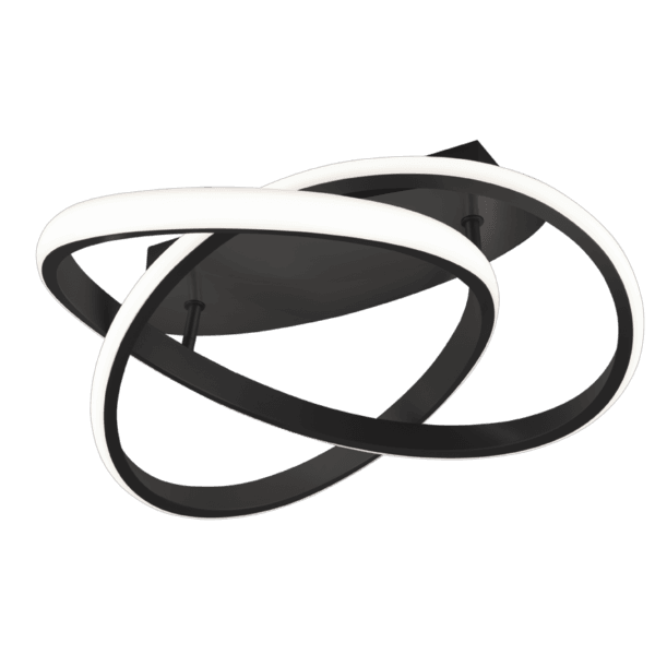 Lámpara de Techo COURSE LED Negra - Regulador de Intensidad, 3 Niveles de Luz - Color: Estera negra - Material: Metal - Tipo de Luz: LED - Lúmenes: 2400 - Temperatura: 3000K