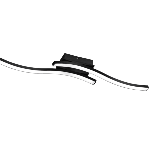 Lámpara de Techo ROUTE 2 Luces LED - Diseño Moderno en Negro Mate y Eficiencia Energética - Color: Estera negra - Material: Metal - Tipo de Luz: LED - Lúmenes: 500 - Temperatura: 3000K