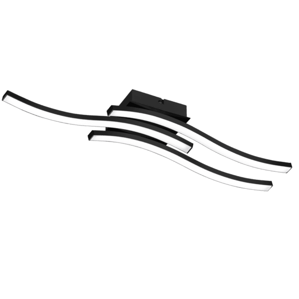 Lámpara de Techo ROUTE LED 3 luces - Diseño Moderno en Negro Mate, Luz Cálida Eficiente - Color: Estera negra - Material: Metal - Tipo de Luz: LED - Lúmenes: 500 - Temperatura: 3000K