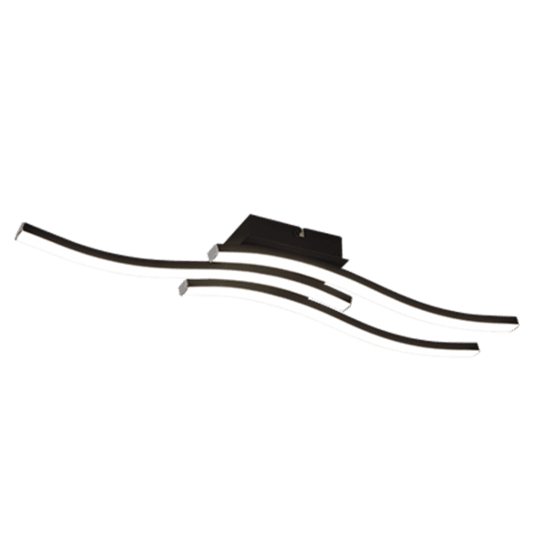 Lámpara de Techo ROUTE LED 3 luces - Diseño Moderno Blanco y Negro para Salas y Dormitorios - Color: Estera negra - Material: Metal - Tipo de Luz: LED - Lúmenes: 600 - Temperatura: 4000K