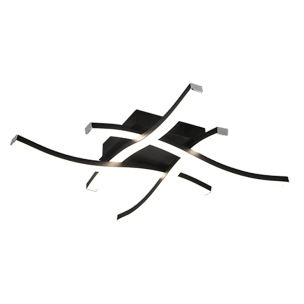 Lámpara de Techo ROUTE 4 Luces LED - Diseño Moderno Blanco y Negro, Eficiencia Energética - Color: Estera negra - Material: Metal - Tipo de Luz: LED - Lúmenes: 600 - Temperatura: 4000K