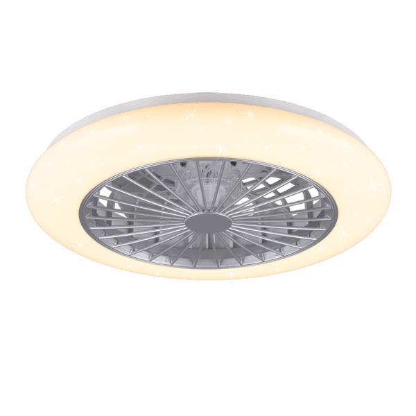 Lámpara de Techo STRALSUND con Ventilador y Control Remoto - Luz LED Regulable y RGB - Color: Titán - Material: Plástico - Tipo de Luz: LED - Lúmenes: 2600 - Temperatura: 3000 - 6500K