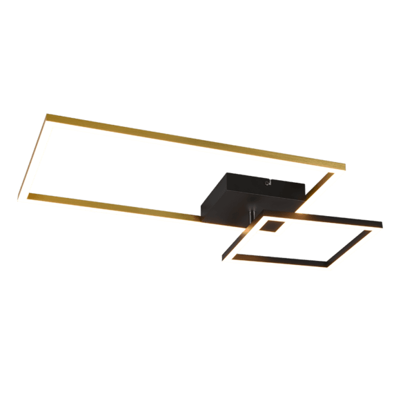 Lámpara de Techo PADELLA LED Regulable en Negro Mate y Latón - Iluminación Moderna y Eficiente - Color: Bronce mate - Material: Metal - Tipo de Luz: LED - Lúmenes: 3000 - Temperatura: 3000K