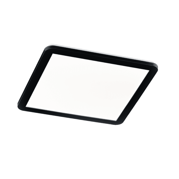 Lámpara de Techo Camillus LED 40x40 cm - Diseño Moderno en Negro Mate con Regulador - Color: Estera negra - Material: Plástico - Tipo de Luz: LED - Lúmenes: 2700 - Temperatura: 3000K