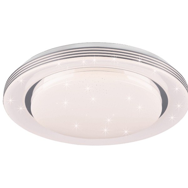 Luminaria de Techo ATRIA Starlight LED - Control Remoto, Luz Nocturna y Eficiencia Energética - Color: Blanco - Material: Plástico - Tipo de Luz: LED - Lúmenes: 3700 - Temperatura: 3000 - 6000K