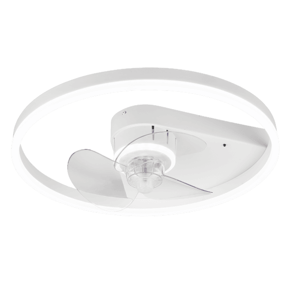 Lámpara de Techo BORGHOLM: LED Regulable, Ventilador Integrado y Color Blanco Mate - Color: Estera blanca - Material: Metal - Tipo de Luz: LED - Lúmenes: 3500 - Temperatura: 2700 - 6500K