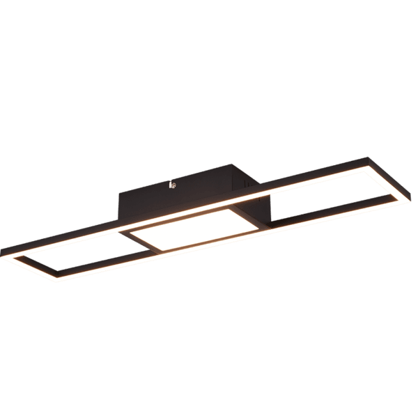 Lámpara de Techo RIGIDO en Negro Mate - Diseño Moderno y Eficiencia Energética LED - Color: Estera negra - Material: Metal - Tipo de Luz: LED - Lúmenes: 2800 - Temperatura: 2700 - 6000K