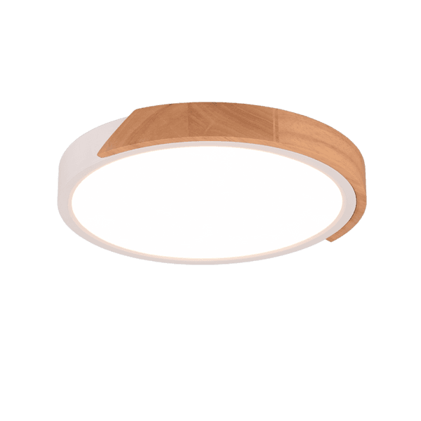 Lámpara de Techo JANO en Blanco Mate y Madera Clara - Diseño Elegante y Eficiente LED - Color: Estera blanca - Material: Plástico - Tipo de Luz: LED - Lúmenes: 2400 - Temperatura: 3000K