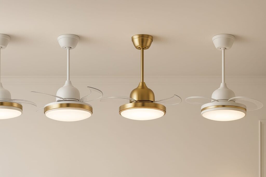 Ventiladores de Techo con Aspas Retráctiles Invisibles y Luz LED