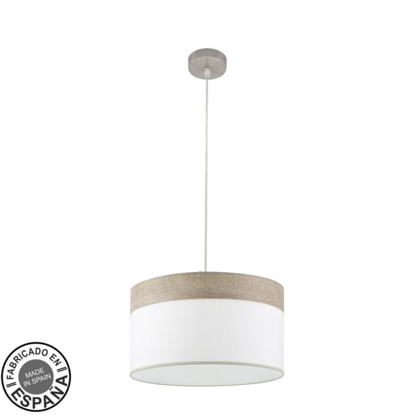 Colgante Cloe 1xe27 Niquel/blanca-madera Gris Regx40x40 cm