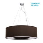 Colgante Grande Haiti 4xe27 Cromo/Marron Regx80x80 Cm
