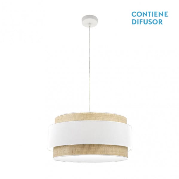 Colgante Kandy 3xe27 Natural/blanco Regx60x60 Cm