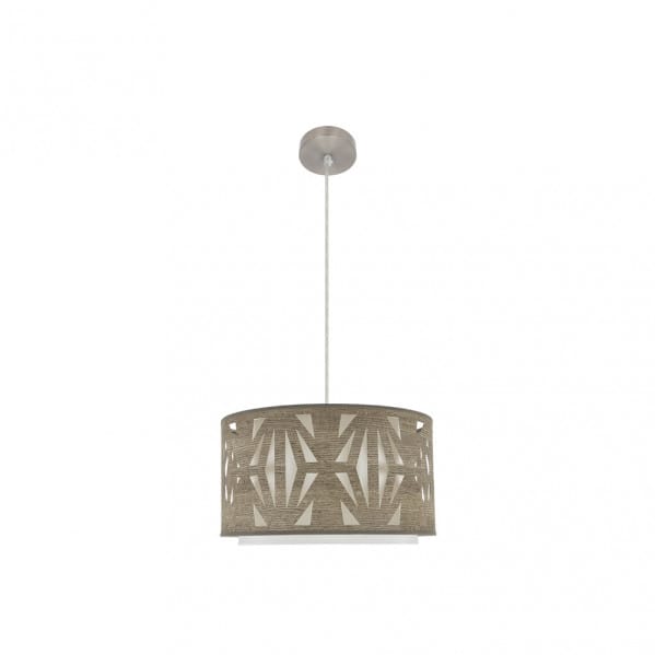 Colgante Katerina 1xe27 Niquel/madera Gris Regx40x40 cm