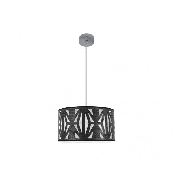 Colgante Katerina 1xe27 Cromo/madera Negra Regx40x40 cm