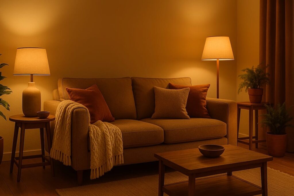 iluminación cálida otoño