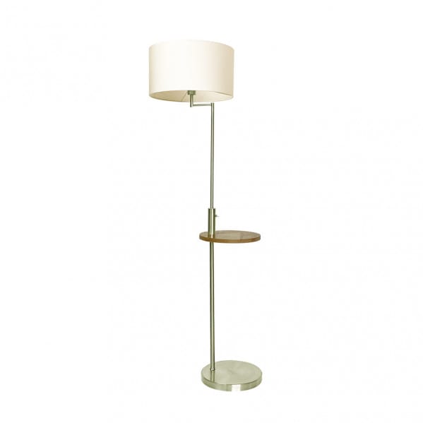 Pie De Salon Sirio C/mesa Y Conex.usb 1xe27 Cuero  C/ Pant Beig (164x40x40)(24x40x40) Cm